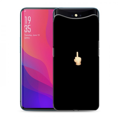 Дизайнерский силиконовый чехол для OPPO Find X Черно и кратко