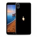 Дизайнерский силиконовый чехол для Xiaomi RedMi 7A Черно и кратко