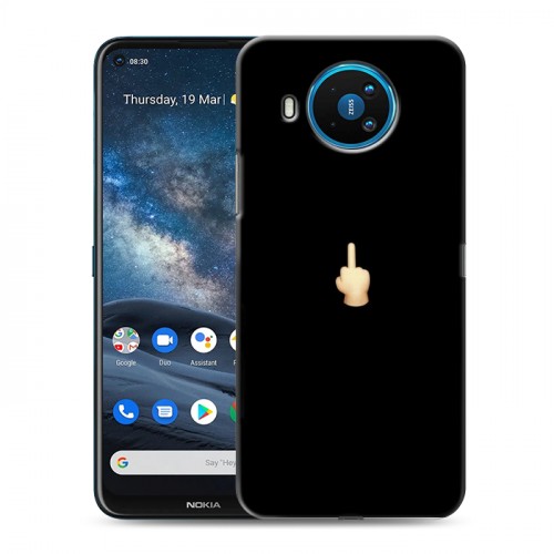 Дизайнерский силиконовый чехол для Nokia 8.3 Черно и кратко