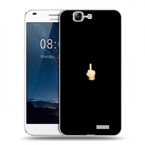 Дизайнерский пластиковый чехол для Huawei Ascend G7 Черно и кратко
