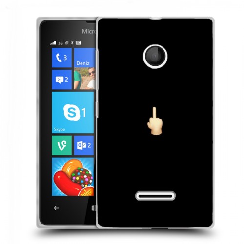 Дизайнерский пластиковый чехол для Microsoft Lumia 435 Черно и кратко