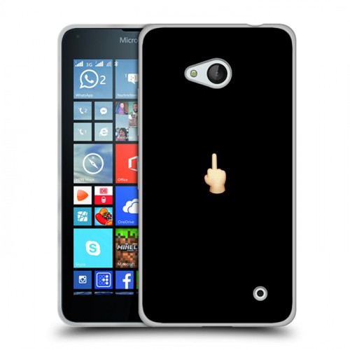 Дизайнерский пластиковый чехол для Microsoft Lumia 640 Черно и кратко