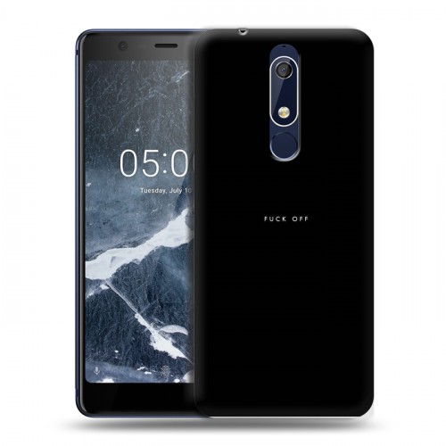 Дизайнерский пластиковый чехол для Nokia 5.1 Черно и кратко