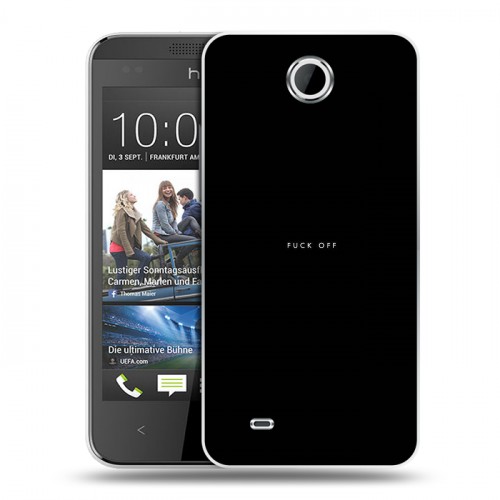 Дизайнерский пластиковый чехол для HTC Desire 300 Черно и кратко