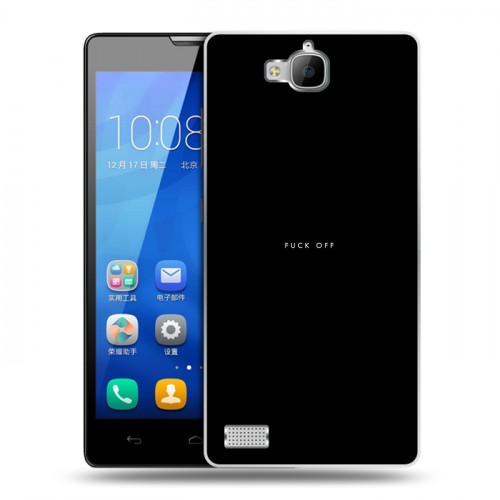 Дизайнерский пластиковый чехол для Huawei Honor 3c Черно и кратко