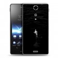 Дизайнерский пластиковый чехол для Sony Xperia TX Черно и кратко