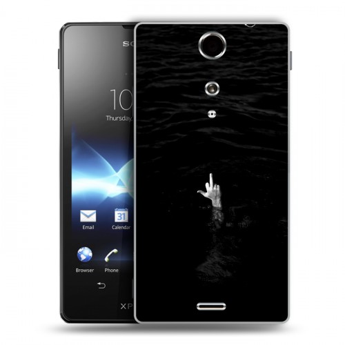 Дизайнерский пластиковый чехол для Sony Xperia TX Черно и кратко