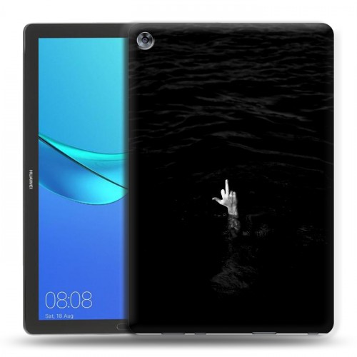 Дизайнерский силиконовый чехол для Huawei MediaPad M5 10.8 Черно и кратко