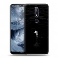 Дизайнерский пластиковый чехол для Nokia 6.1 Plus Черно и кратко