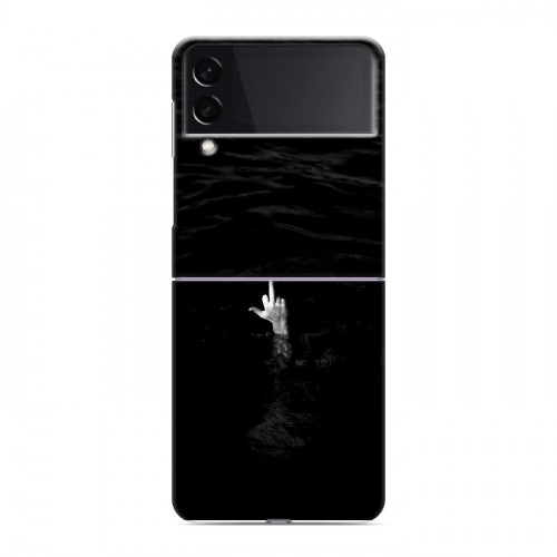 Дизайнерский пластиковый чехол для Samsung Galaxy Z Flip 3 Черно и кратко