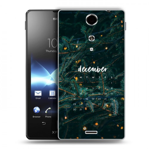 Дизайнерский пластиковый чехол для Sony Xperia TX Christmas 2020