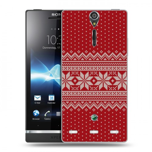 Дизайнерский пластиковый чехол для Sony Xperia S Вязаные узоры