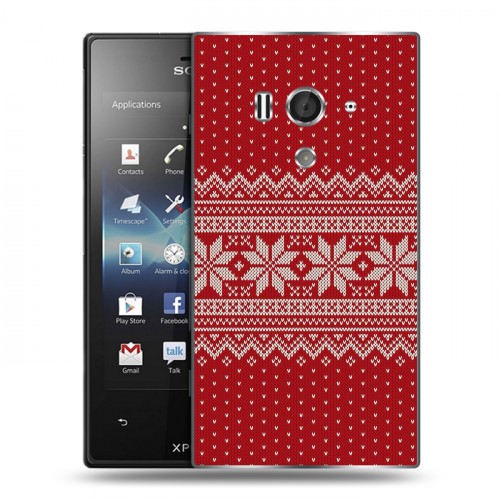 Дизайнерский пластиковый чехол для Sony Xperia acro S Вязаные узоры