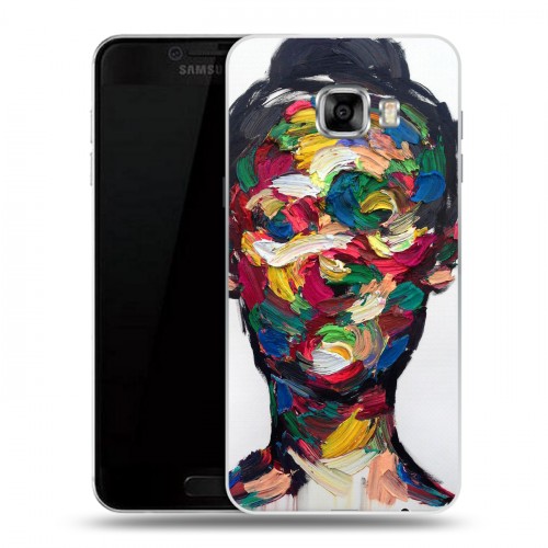 Дизайнерский пластиковый чехол для Samsung Galaxy C7 Портреты мазками