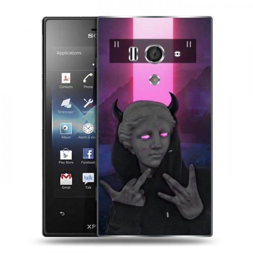 Дизайнерский пластиковый чехол для Sony Xperia acro S Неоновая Греция