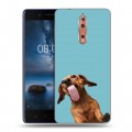 Дизайнерский пластиковый чехол для Nokia 8 Мятные звери