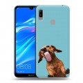 Дизайнерский пластиковый чехол для Huawei Y6 (2019) Мятные звери