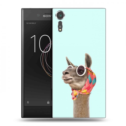 Дизайнерский пластиковый чехол для Sony Xperia XZs Мятные звери