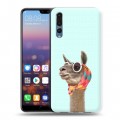 Дизайнерский силиконовый с усиленными углами чехол для Huawei P20 Pro Мятные звери