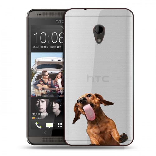 Дизайнерский пластиковый чехол для HTC Desire 700 Мятные звери