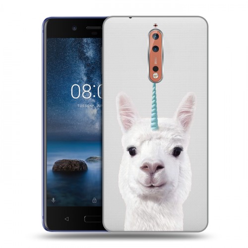 Дизайнерский пластиковый чехол для Nokia 8 Мятные звери