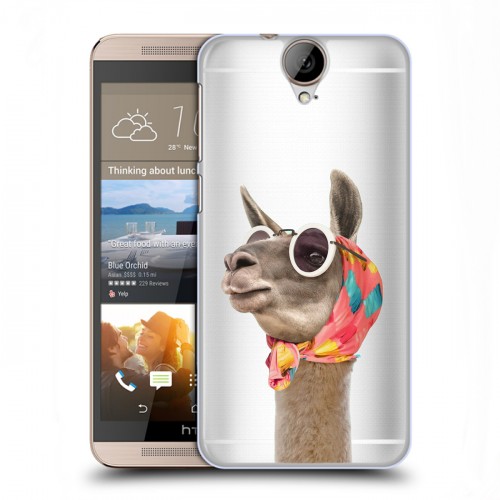 Полупрозрачный дизайнерский пластиковый чехол для HTC One E9+ Мятные звери
