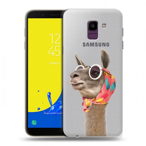 Полупрозрачный дизайнерский пластиковый чехол для Samsung Galaxy J6 Мятные звери