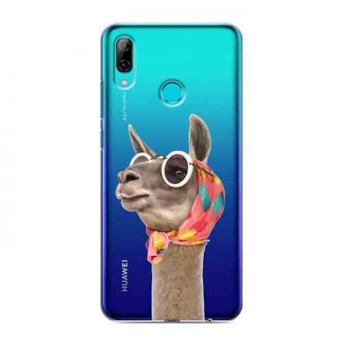 Полупрозрачный дизайнерский пластиковый чехол для Huawei P Smart (2019) Мятные звери