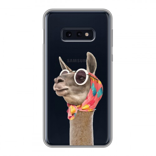 Полупрозрачный дизайнерский силиконовый чехол для Samsung Galaxy S10e Мятные звери