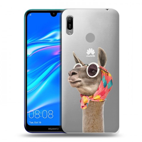 Полупрозрачный дизайнерский пластиковый чехол для Huawei Y6 (2019) Мятные звери