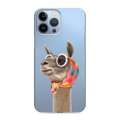 Полупрозрачный дизайнерский пластиковый чехол для Iphone 13 Pro Max Мятные звери