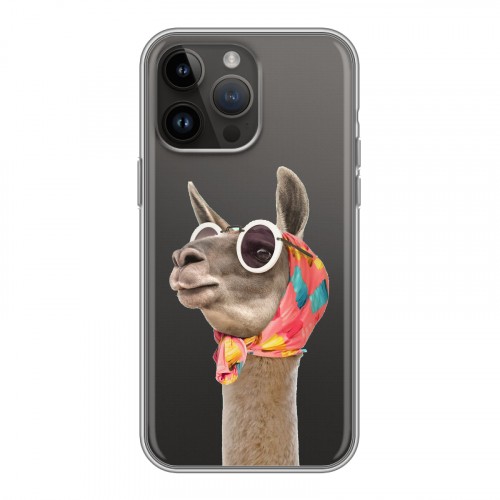 Полупрозрачный дизайнерский силиконовый чехол для Iphone 14 Pro Max Мятные звери