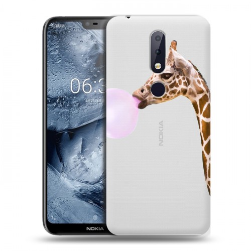 Дизайнерский пластиковый чехол для Nokia 6.1 Plus Мятные звери