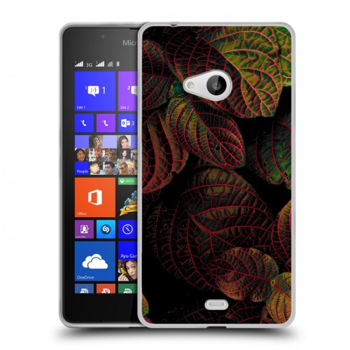 Дизайнерский пластиковый чехол для Microsoft Lumia 540 Нуарные листья