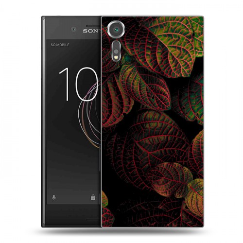 Дизайнерский пластиковый чехол для Sony Xperia XZs Нуарные листья