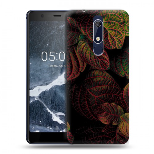 Дизайнерский пластиковый чехол для Nokia 5.1 Нуарные листья