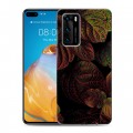 Дизайнерский силиконовый с усиленными углами чехол для Huawei P40 Нуарные листья