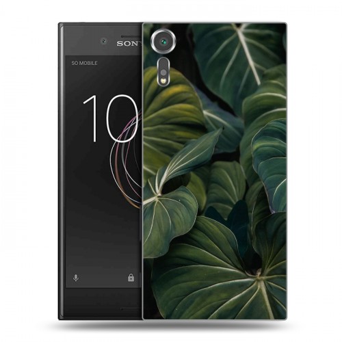 Дизайнерский пластиковый чехол для Sony Xperia XZs Нуарные листья