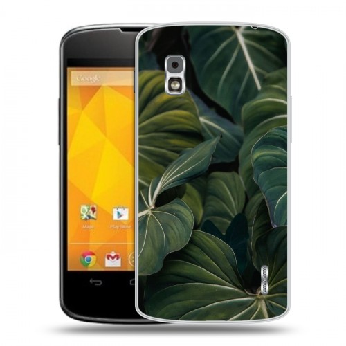 Дизайнерский пластиковый чехол для LG Google Nexus 4 Нуарные листья