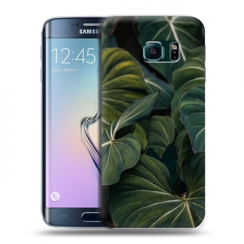 Дизайнерский пластиковый чехол для Samsung Galaxy S6 Edge Нуарные листья