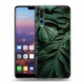 Дизайнерский силиконовый с усиленными углами чехол для Huawei P20 Pro Нуарные листья