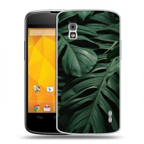 Дизайнерский пластиковый чехол для LG Google Nexus 4 Нуарные листья