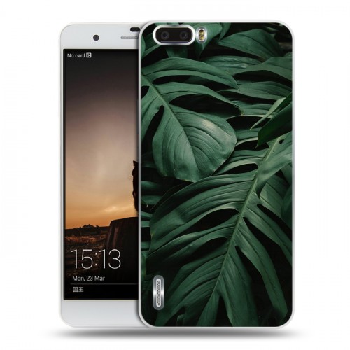 Дизайнерский пластиковый чехол для Huawei Honor 6 Plus Нуарные листья