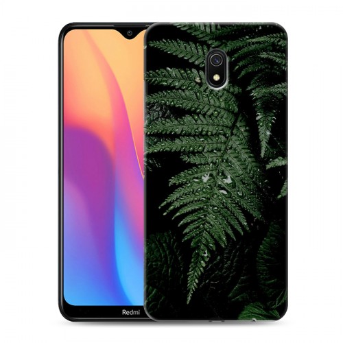 Дизайнерский силиконовый с усиленными углами чехол для Xiaomi RedMi 8A Нуарные листья