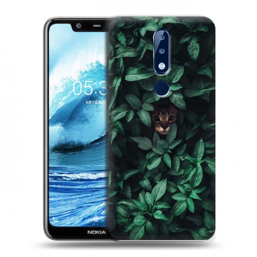 Дизайнерский силиконовый чехол для Nokia 5.1 Plus Нуарные листья