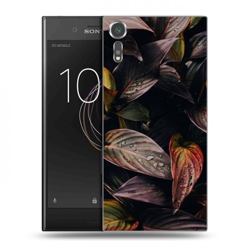 Дизайнерский пластиковый чехол для Sony Xperia XZs Нуарные листья