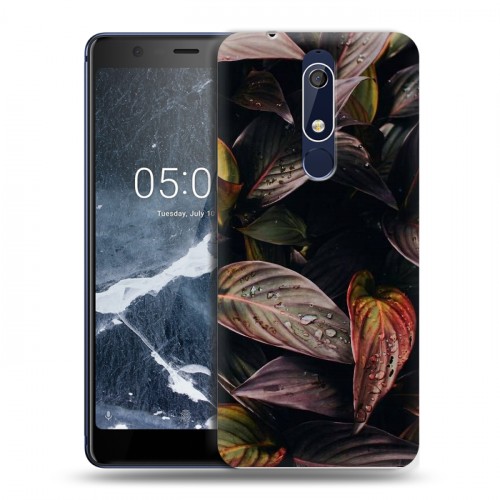 Дизайнерский пластиковый чехол для Nokia 5.1 Нуарные листья