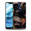 Дизайнерский пластиковый чехол для Nokia 5.1 Plus Нуарные листья