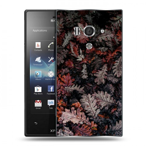 Дизайнерский пластиковый чехол для Sony Xperia acro S Нуарные листья