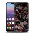 Дизайнерский силиконовый с усиленными углами чехол для Huawei P20 Pro Нуарные листья